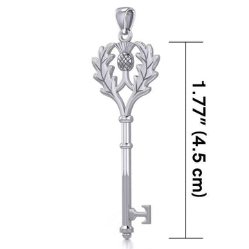 Thistle Spiritual Enchantment Key Silver Pendant TPD5682 - Jewelry